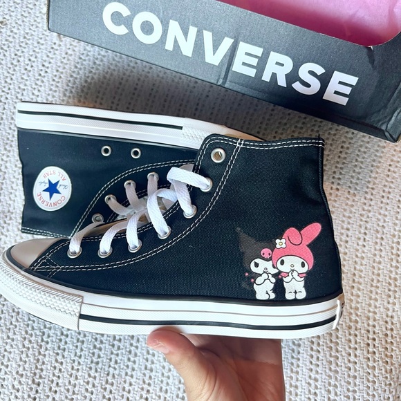 Kids Black Kuromi X My Melody Sanrio Converse - Picture 1 of 4